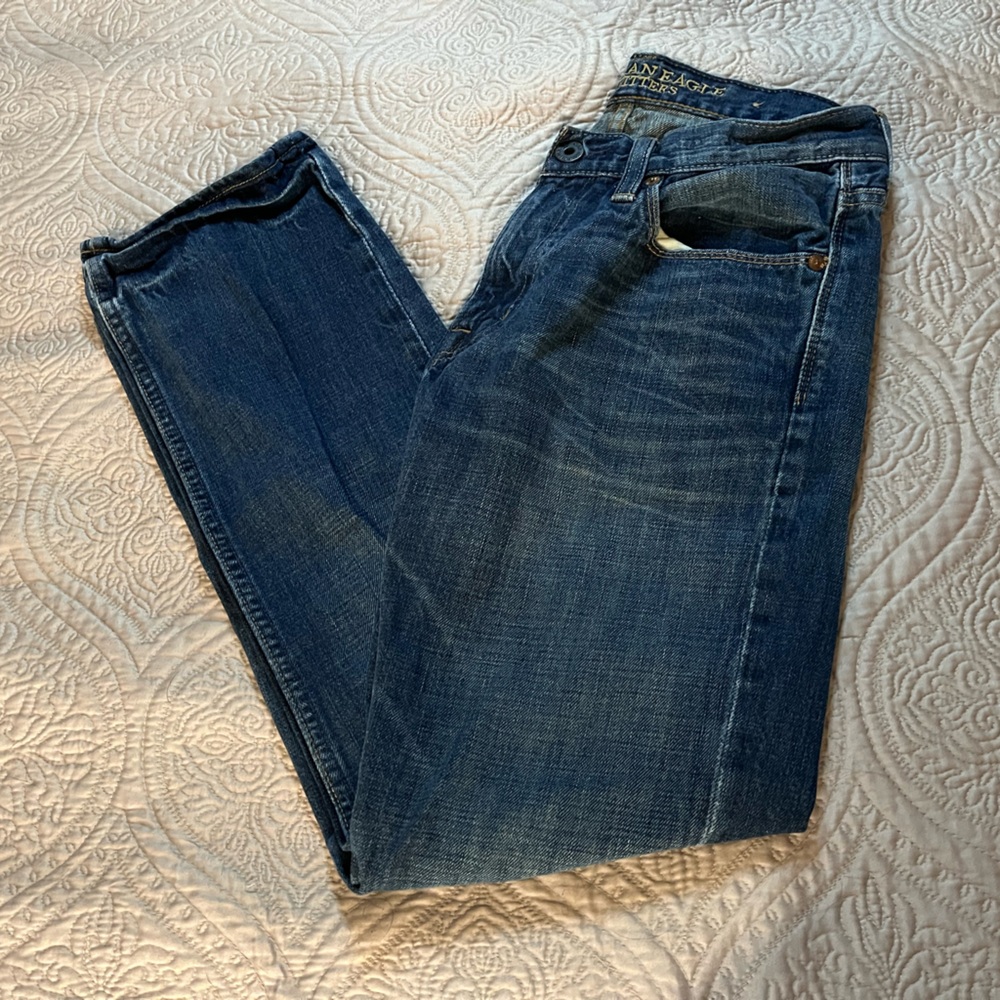 American Eagle Outfitters Men's Blue slim Straight Jeans size 29 x 30